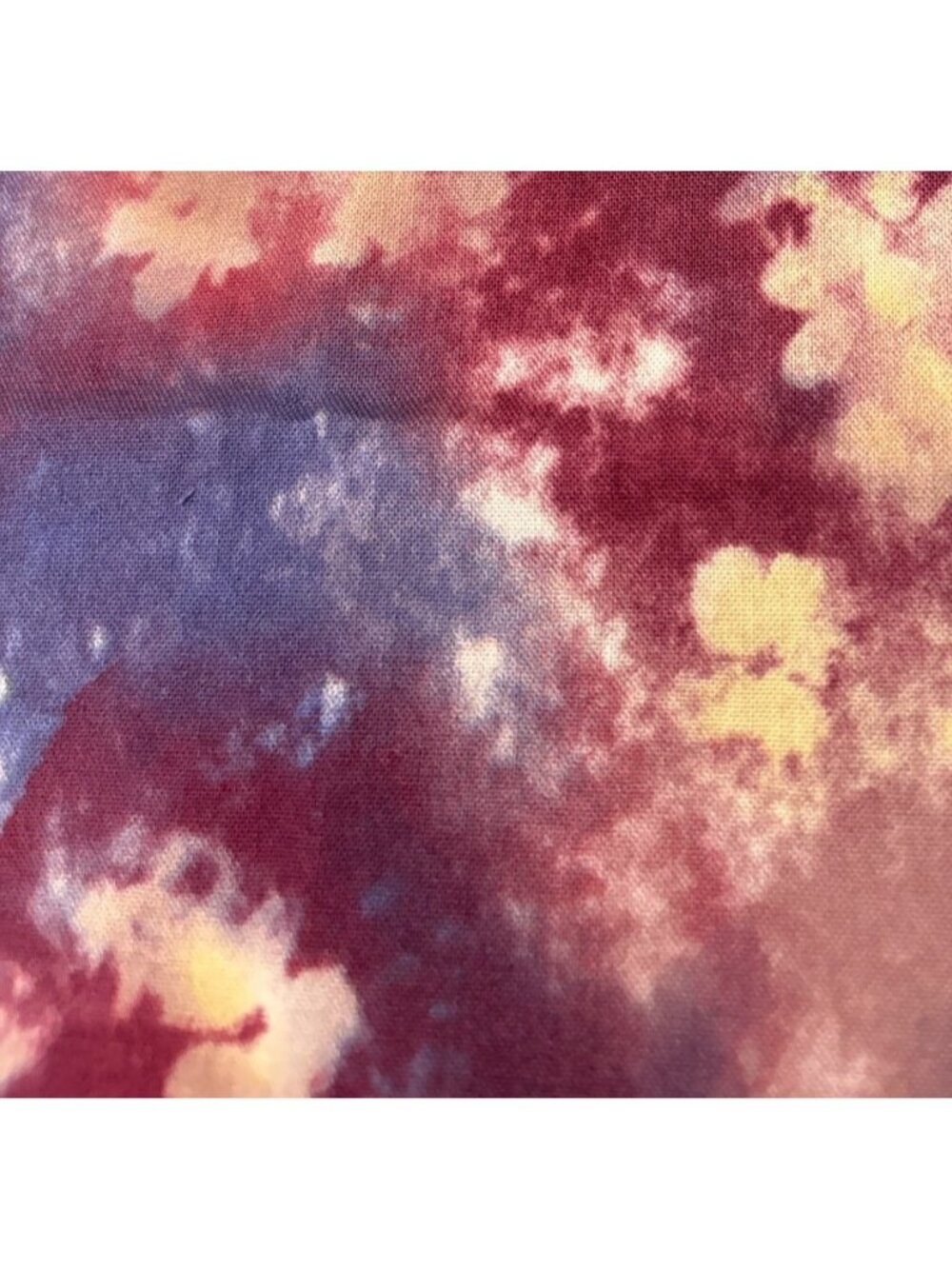 Floral Tie-Dye Cotton Fabric Piece 18x34" Multicolor DIY Sewing - Picture 4 of 12